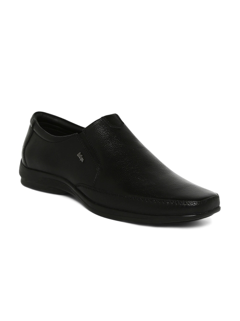

Lee Cooper Men Black Textured Leather Formal Slip-on Shoes