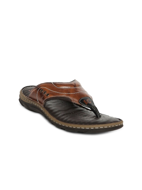 

Lee Cooper Men Tan Brown Leather Comfort Sandals