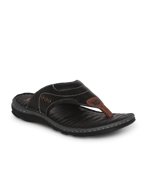 

Lee Cooper Men Black & Brown Leather Comfort Sandals