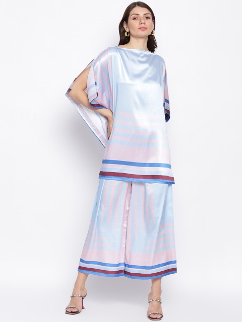 

iki chic Women Blue Printed Clothing Set