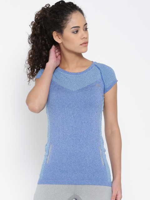 

Proline Active Women Blue Self-Design Round Neck T-shirt
