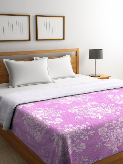 

Dhrohar Purple & White Floral Mild Winter 450 GSM Double Bed Comforter