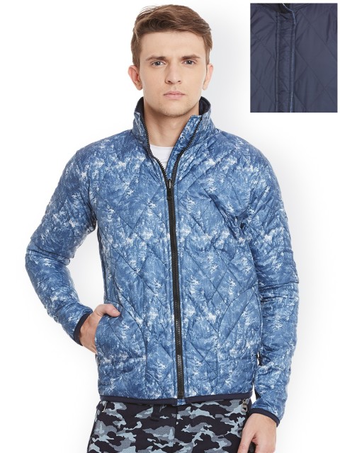 

Wear Your Mind Blue Printed Reversible Quilted Jacket