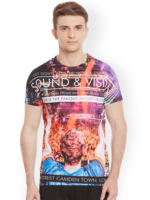 

Wear Your Mind Men Multicoloured Printed Round Neck T-shirt, Multi