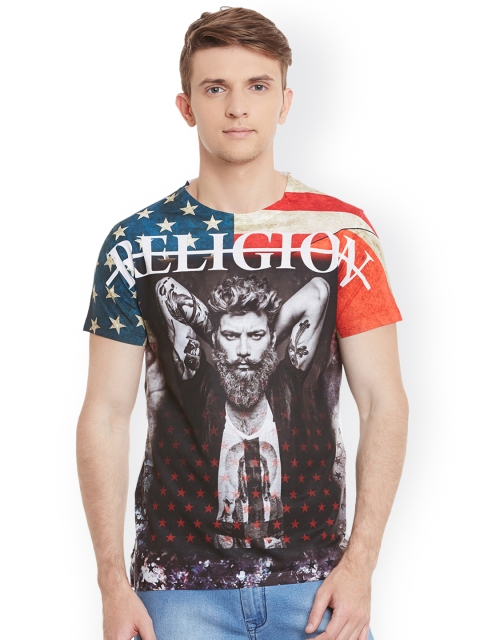 

Wear Your Mind Men Multicoloured Printed Round Neck T-shirt, Multi