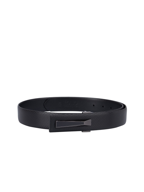 

ROSSO BRUNELLO Men Black Textured Leather Belt