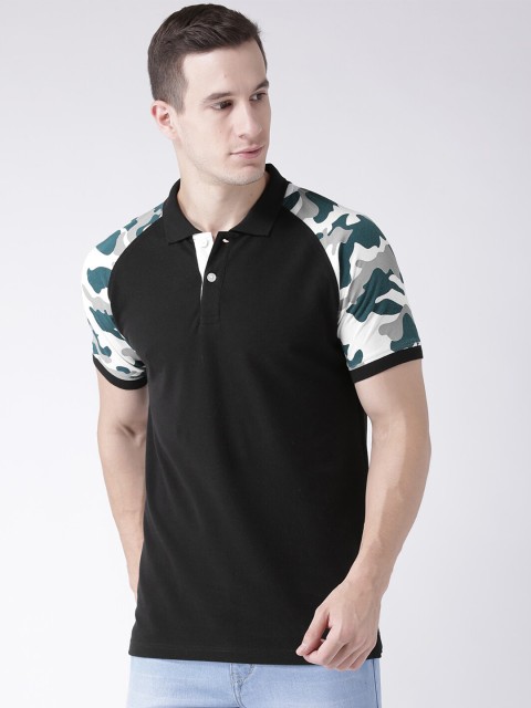 

Club York Men Black Polo Collar T-shirt