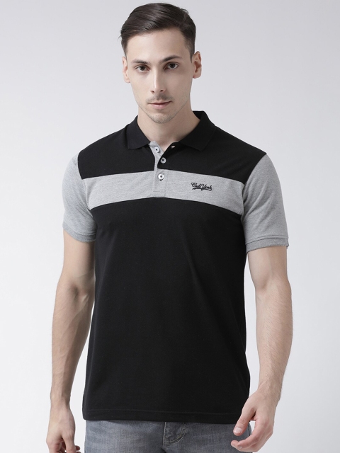 

Club York Men Black & Grey Colourblocked Polo Collar T-shirt