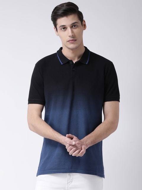 

Club York Men Black & Blue Colourblocked Polo Collar T-shirt