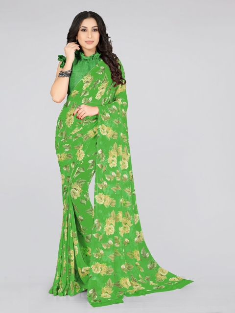 

KALINI Green & Yellow Floral Bagh Saree