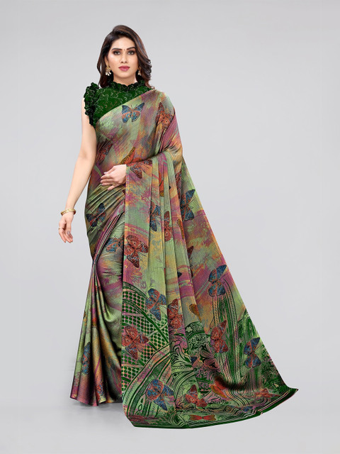 

KALINI Women Green Printed Chiffon Saree