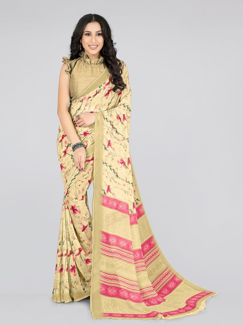 

KALINI Beige & Pink Bagh Saree