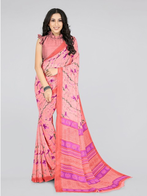 

KALINI Women Pink Printed Poly Georgette Saree