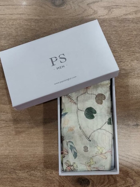 

PS MEN BY PAYAL SINGHAL Men Khaki Printed Pocket Squares