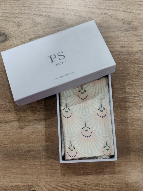 

PS MEN BY PAYAL SINGHAL Men Cream-Colored Printed Pocket Square