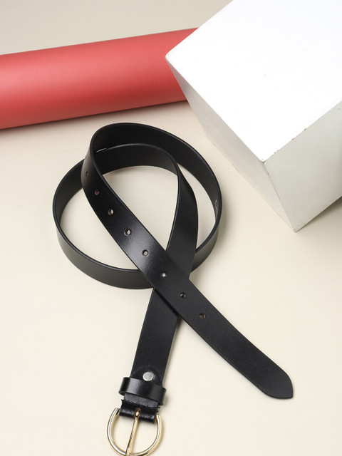 

Teakwood Leathers Women Black Leather Belt