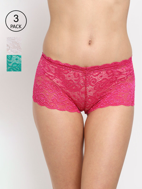 

Friskers Women Pack Of 3 Self Design Hipster Briefs O-330-02-07-36-S, White