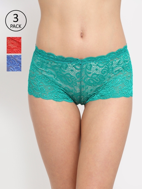 

Friskers Women Pack Of 3 Self Design Hipster Briefs O-330-03-05-36-S, Red