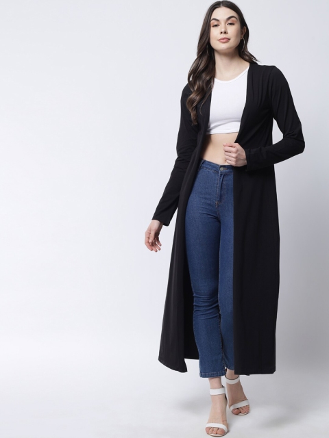 

VANCA ECO Women Black Longline Cotton Shrug