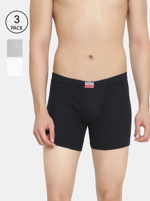 

ROMEO ROSSI Men Pack Of 3 Solid Pure Cotton Trunks RTIE-1004, White