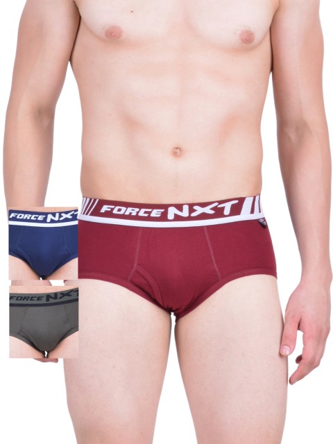 

Force NXT Men Pack of 3 Assorted Briefs MNFR-201-po3, Maroon