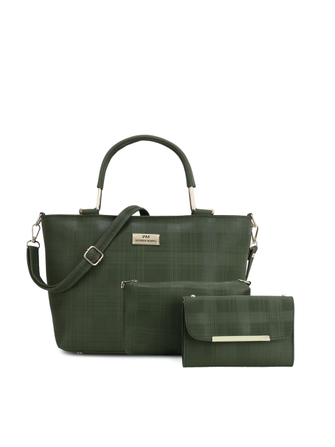 

WOMEN MARKS Green PU Structured Handheld Bag with Tasselled