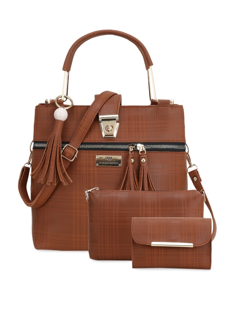 

WOMEN MARKS Tan PU Structured Handheld Bag