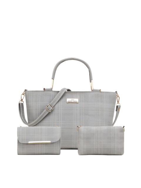 

WOMEN MARKS Grey Textured PU Structured Handheld Bag