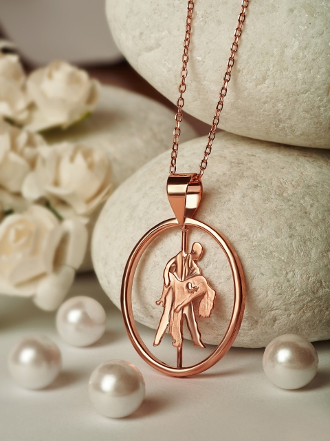 

SILBERRY 925 Sterling Silver Rose Gold-Plated Salsas Pendant with Chain