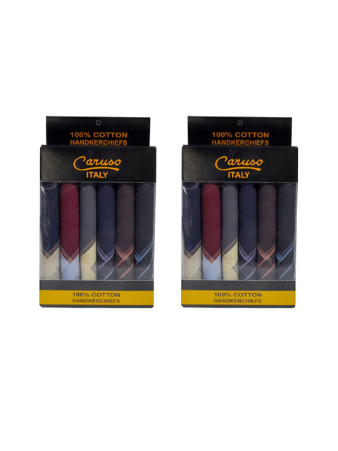 

Caruso ITALY Men Pack of 12 Pure Cotton Handkerchiefs, Multi