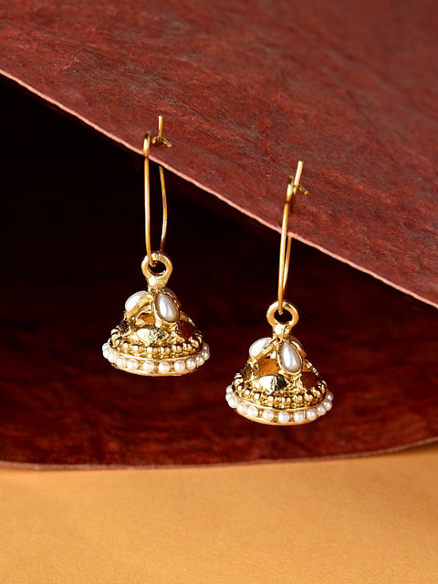 

Fida Gold-Toned & Gold-Plated Ethnic Dome Shaped Jhumkas Earrings