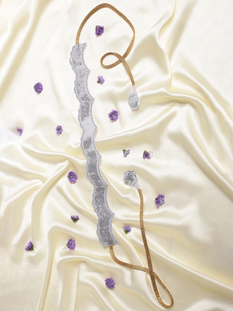 

Athena Women White & Silver-Toned Sequence Embellished Waist Belt