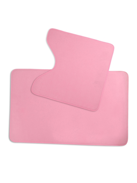 

DREAM WEAVERZ Set of 2 Pink Solid Anti-Slip Bath Rugs