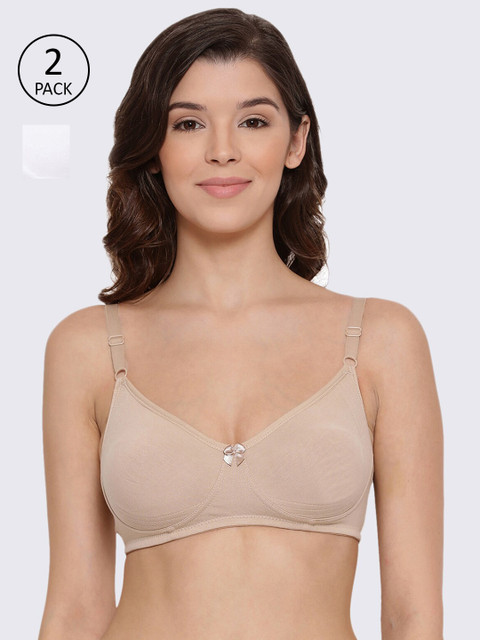 

LYRA Pack of 2 Beige & White Everyday Bras
