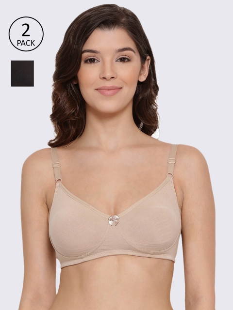 

LYRA Pack Of 2 Black & Beige Everyday Bra