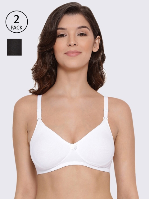 

LYRA Pack of 2 Black & White Non Padded Non-Wired Bra