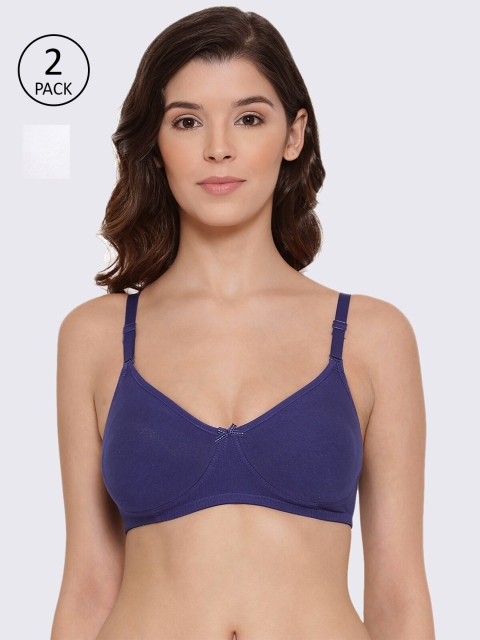 

LYRA Pack Of 2 Blue & White Everyday Bra