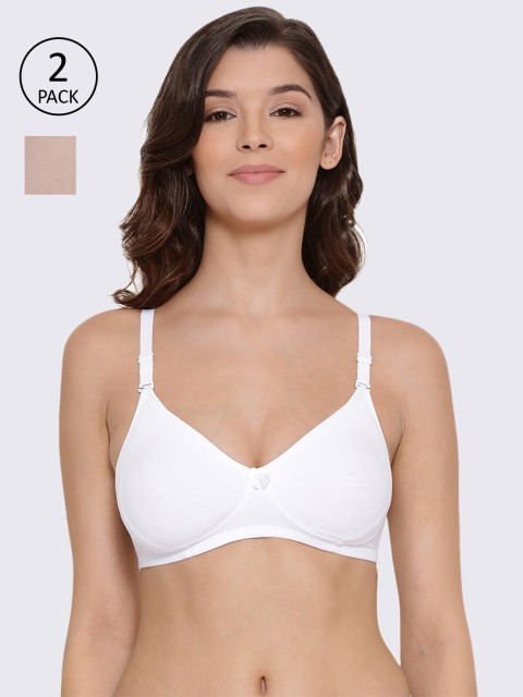 

LYRA Pack Of 2 Beige & White Everyday Bra