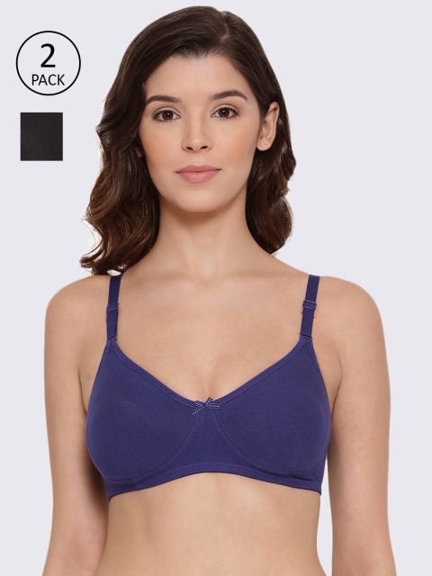 

LYRA Blue & Black Non Padded Non-Wired Bra