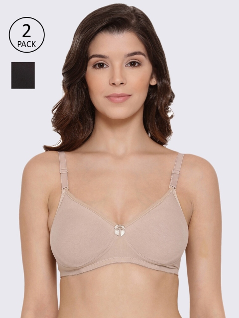 

LYRA Pack Of 2 Beige & Black Bra