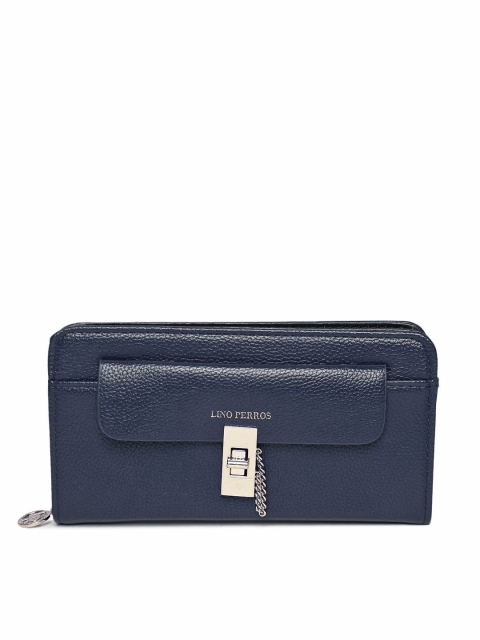 

Lino Perros Women Navy Zip-Around Wallet, Navy blue