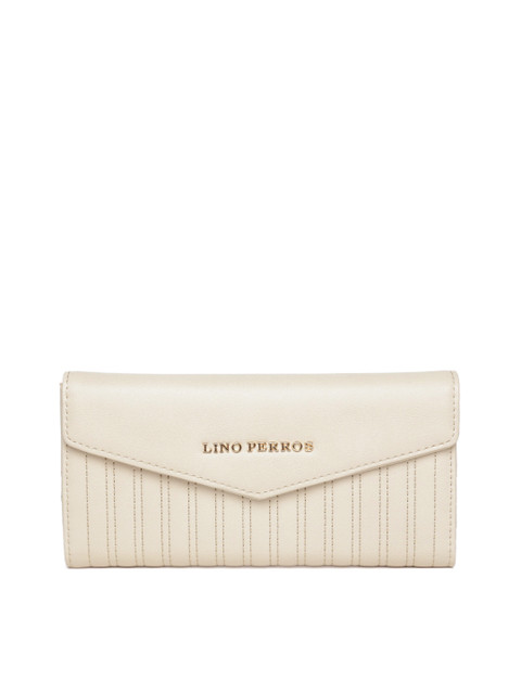 

Lino Perros Women Cream-Coloured Quilted Wallet