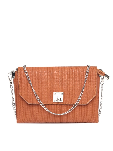 

Lino Perros Tan Brown Textured Sling Bag with Chain Strap