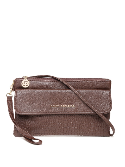 

Lino Perros Brown Croc-Textured Sling Bag