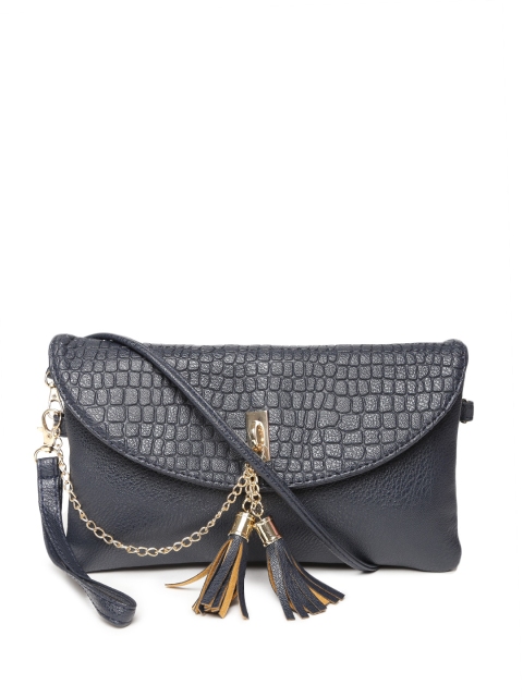

Lino Perros Navy Croc-Textured Sling Bag, Navy blue