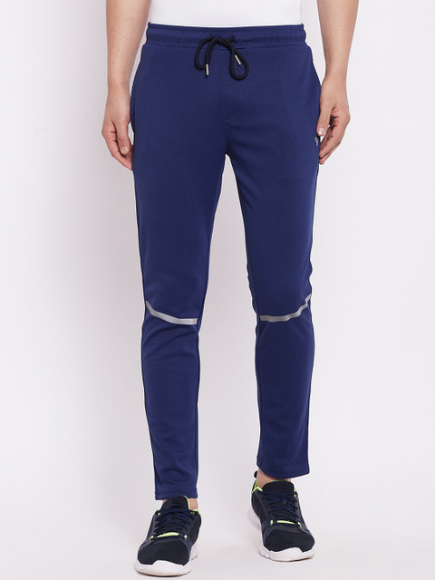 

POKER ACTIVE Men Navy Blue Solid Slim-Fit Track Pants