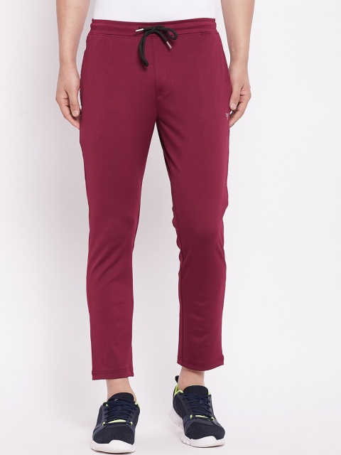 

POKER ACTIVE Men Maroon Solid Slim-Fit Track Pants