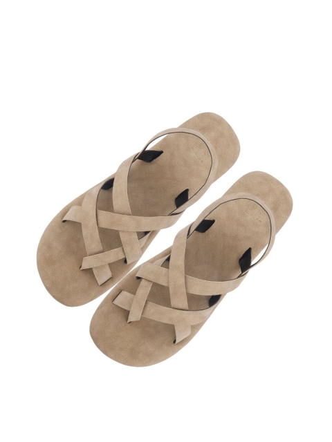 

SKO Boys Black & Beige Leather Gladiators Sandals