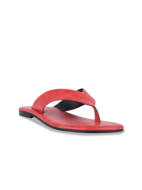 

SKO Boys Red Solid Leather Comfort Sandals