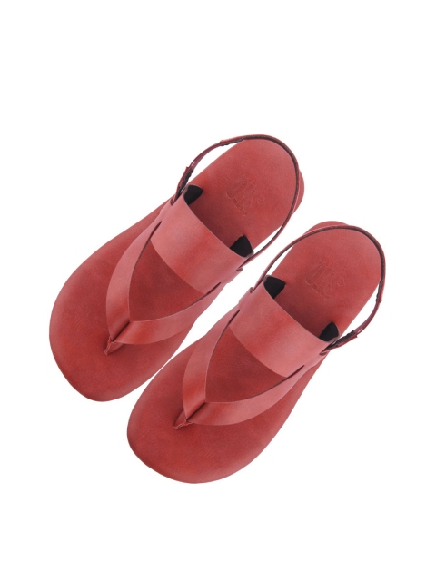 

SKO Boys Red Solid Leather Comfort Sandals